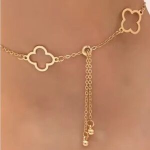 🎉New Arrival: Anklet stainless steel adjustable fit in gold tone or silver tone